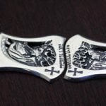 マリア像モチーフのペアペンダント